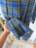 Half Pleated Skirt Blue