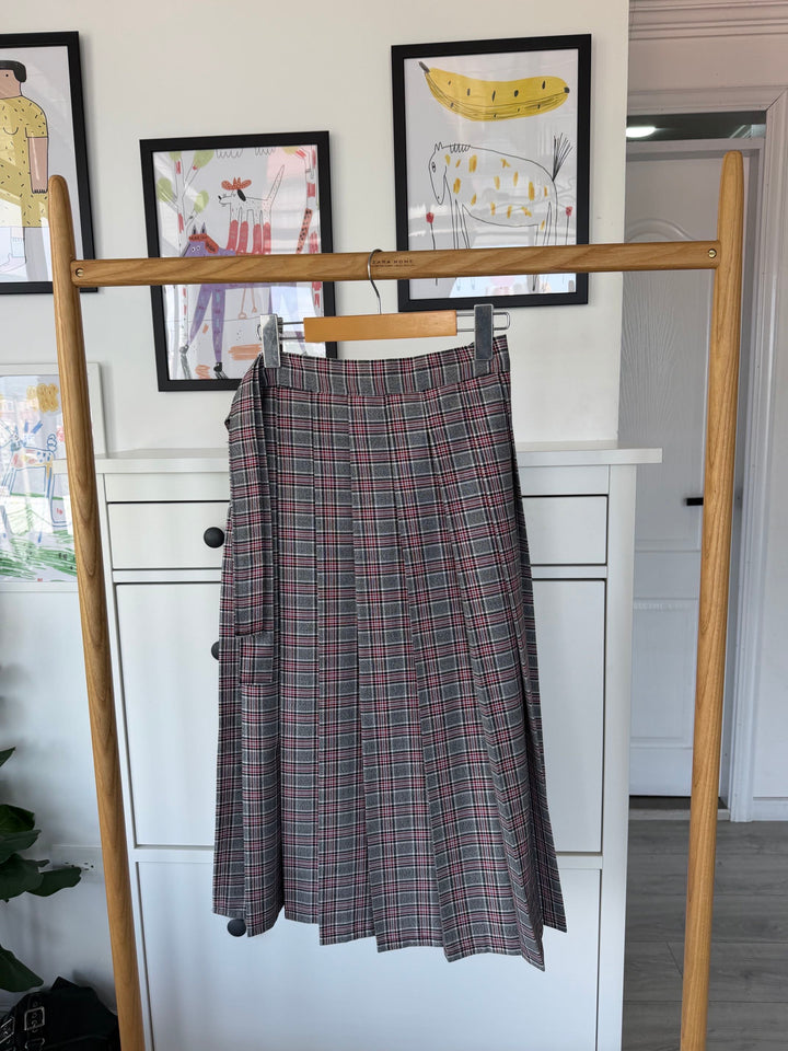 Half Pleated Skirt Gris