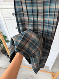 Half Pleated Skirt Green Dark Brown