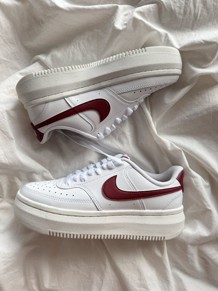 NIKE COURT VISIÓN ALTA LOW PLATAFORM 100 % ORIGINALES VINO
