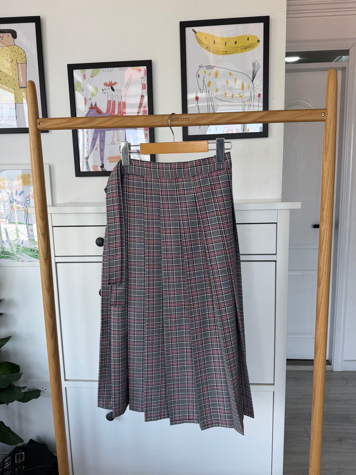 Half Pleated Skirt Gris