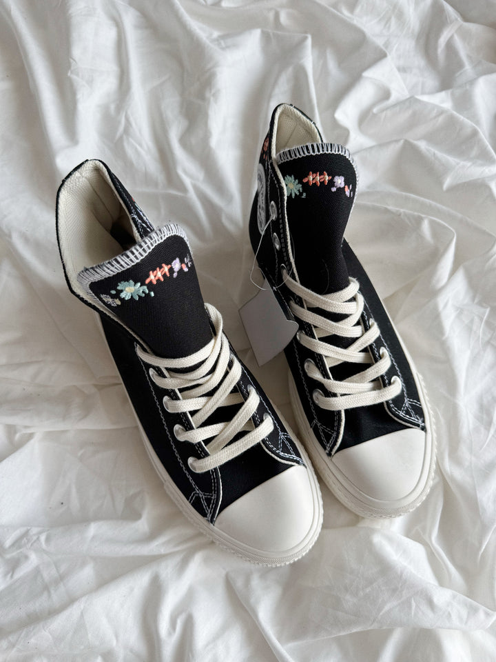 Chuck 70’s Plataformas NEGRAS BORDADAS