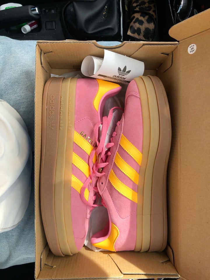 ADIDAS GAZELLE BOLD  ORANGE PINK 100 % ORIGINALES US 8 WOMAN LE QUEDA A ALGUIEN 39 COLOMBIA NUEVOS EN CAJA