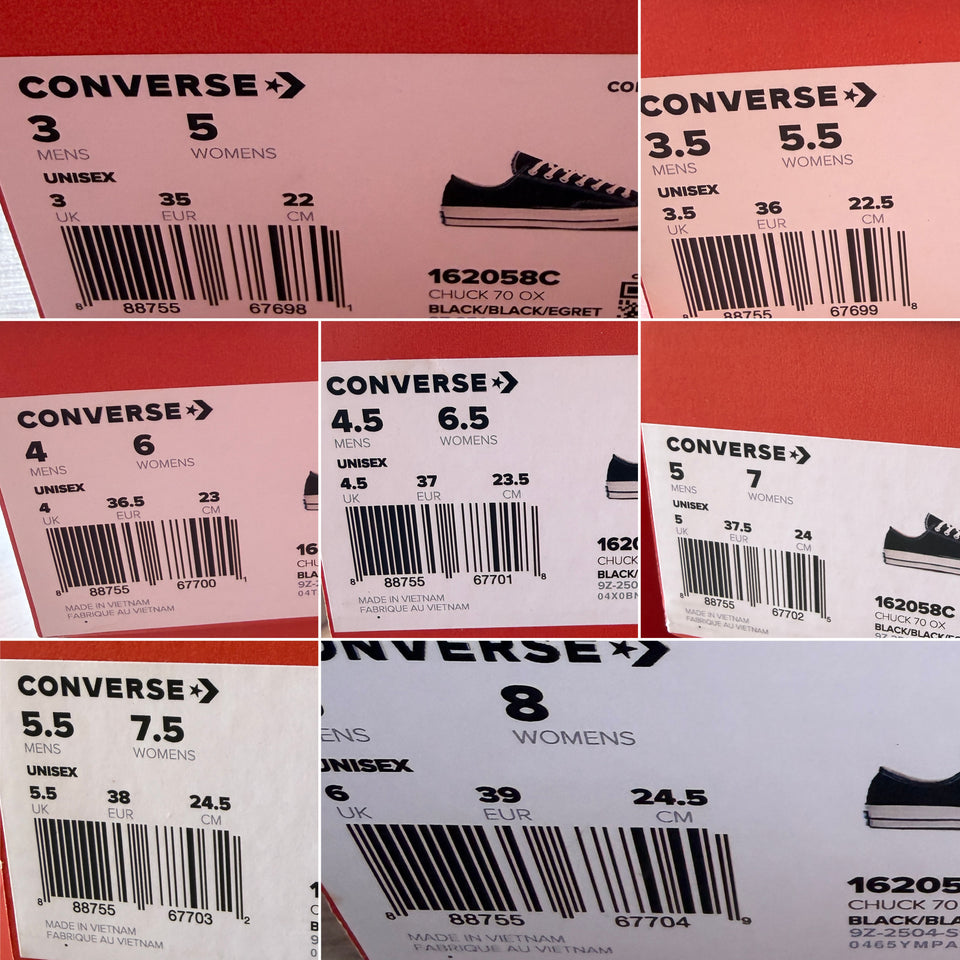 Converse Chuck 70 BLACK BLACK LOW 100 % originales