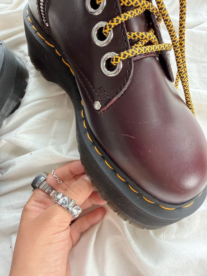 NEW Botas Dr. Martens Jadon Max Bourgogne Talla 37 col