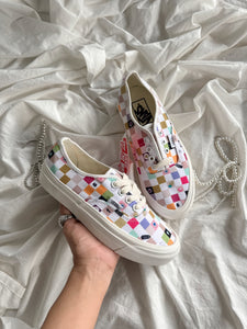 Vans Authentic shoes with a multicolored checkered pattern