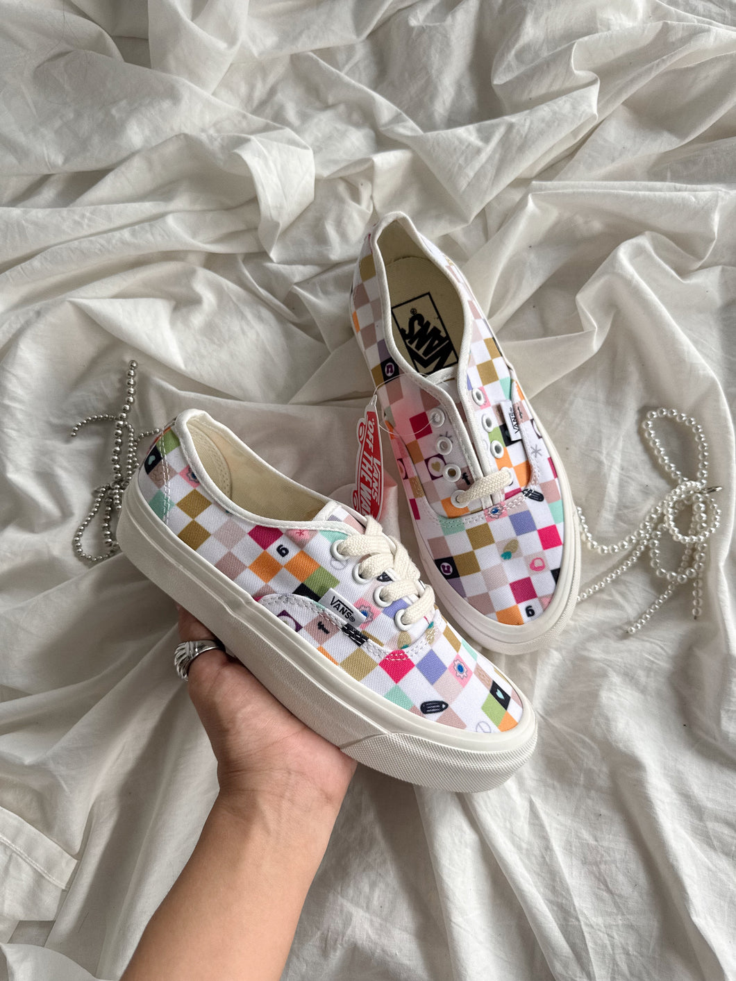 Vans Authentic shoes with a multicolored checkered pattern