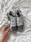 Tenis GG Ball Star Glitter Plateado Plomo