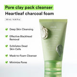 Abib Pore Clay Pack Cleanser Heartleaf Charcoal Foam