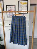 Half Pleated Skirt Blue