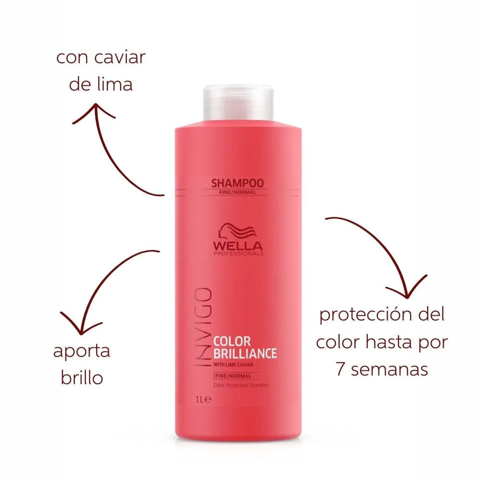 Wella Professionals Invigo Brilliance Shampoo | Cabello Teñido | 1 Litro